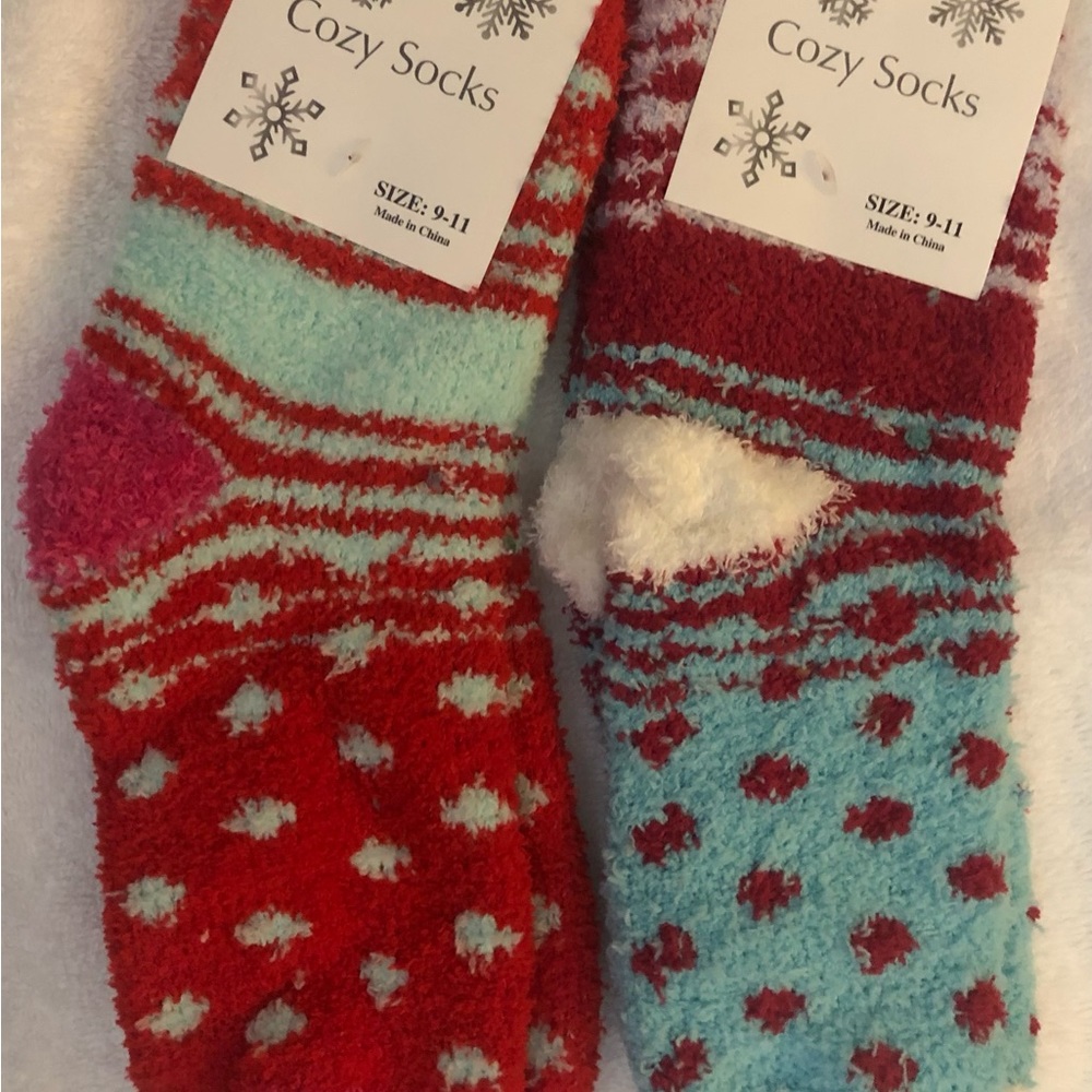 COPY - NWOT Two Pairs of Cozy Socks, A Part of the TC Collection Size 9-11